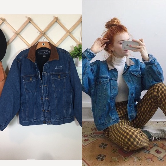 Vintage Jackets & Blazers - Vintage | Boyfriend Fleece Jean Jacket